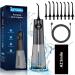 Cordless Water Flosser for Teeth Cleaning, AZ Smile 5 Modes Portable Oral Irrigator for Teeth, Braces, Dental Care with 8 Tips and 300 ML Detachable Water Tank, Rechargeable Water Pick for Home Travel Black