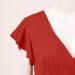 Shop Briskorry V-Neck Floral Knee-Length Business Dresses for Women Elegant Summer Party & Festival Dress with Ruffled Hems in L Uorange - Buy Online on GoSupps.com