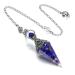 GEHECRST Natural Lapis Lazuli Healing Crystals Orgone Pendulum Reiki Gemstone Chips Dowsing Pendulum 6 Faceted Hexagonal Pointed Cone Resin Spiritual Pendant for Divination, Wicca, Energy Balancing