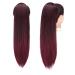 Fine Ponytail Extensions - Long Straight Braid Drawstring Synthetic Hair - 70cm Black Ombre Red - Smooth Tangle-Free for Women - Buy Online on GoSupps.com