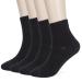 Athlemo 4 Pairs Loose Diabetic Ankle Socks Bamboo Wide Thin Seamless Toe and Non-Binding Top Black(4pairs) 9-11