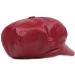 FaLasoso Women PU Leather Beret Newsboy Cap - Vintage Octagonal Flat Gatsby Driving Hat (Black/Wine Red) - Buy Online on GoSupps.com