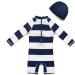 BONVERANO Baby Boy One Piece Long-Sleeve UV Protection 50+ Swimsuit - Black Fringe (12 Months) - Buy Online on GoSupps.com