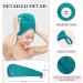 YoulerTex Microfibre Hair Towel Wrap: 2Pack Hair Turban Super Absorbent Rapid Drying Microfiber Towel for Women Curly Long Wet Plopping Hair Girls Head Towelling Large Anti-Frizz (Aqua Green) - Buy Online on GoSupps.com