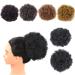 Afro Puff Drawstring Ponytail Extension Short Synthetic Afro Kinky Curly Puff Ponytail for Natural Hair Clip On Kinky Drawstring Curly Ponytail Bun Hairpieces (Medium 1B#) Medium 1B#