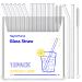 HeykirHome 12-Pack Reusable Glass Straw,Size 8.5''x10 MM,Including 6 Straight and 6 Bent with 2 Cleaning Brush- Perfect For Smoothies, Tea, Juice 12Pack+2Brushes