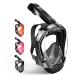 Panoramic Snorkle Masks Full face, Snorkeling Full face Swim mask, Full face Swimming mask, Snorkeling Gear for Adults, Diving mask Adult, Underwater Scuba face mask, Snorkel Equipment, DCYSO Black Large-X-Large