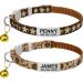 Tagme Personalized cat neck band cat collar safety closure with name and telephone number 2-piece adjustable collar cat cats brown 18-28 cm (2 pack) brown