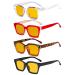 Eyekepper 4 Pack Amber Tinted Filter Lens Oversized Square Reading Glasses Blue Light Blocking Readers Computer Eyeglasses +1.00 C-4 Pack Mix 1.0 x