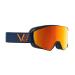 Black Crevice Ski-Gladming I Ski glasses in different colors I ski goggles men & women with break-resistant double disc i anti-fog coating & UV 400 protection I size adjustable navy/orange m (head circumference 55-58 cm)