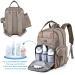Dikaslon Large Diaper Bag Backpack - Multifunctional Baby Bag with Pacifier Holder & Stroller Belts for Mom & Dad (Khaki) | International Shipping - Buy Online on GoSupps.com