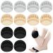 6 pairs of bale cushions forefoot toe socks Invisible cotton toe cap forehole cushion metatarsalgia insoles for women and men high heel pillows shoe inserts for pain and pressure relief black gray skin color