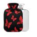 Red butterflies hot water bottle with cover 1 l small warm-up bag for pain relief back pain hot and cold therapy BPA-free