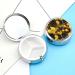 Round Yellow Leaves & Fruits Print Pill Box | 3 Compartment Portable Medicine Organizer | Decorative Metal Pocket Pill Case - Style 9 - Buy Online on GoSupps.com