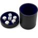 Luck Lab Black Leather Dice Cup with Lid and 6 Pearl Dice - Blue Velvet Interior - Ideal for Liars Dice, Farkle, Yahtzee - Buy Online on GoSupps.com