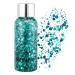 GL-TURELIFES MERMAID sequet chunky glitter liquid eyeshadow glitter body gel festival glitter cosmetics face hair nail make-up long loading sparkling 30 g (04 # green) 04 # green