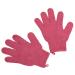 2Pcs Exfoliating Gloves - Bamboo Shower Gloves - Bath and Body Exfoliator Mitts - Scrubs Away Ingrown Hair and Dead Skin - for Shower Spa Massage and Dead Skin Cell Remover Loofah - Red 1 pair red
