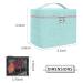 Large Aqua Green Makeup Bag Organizer - Travel Cosmetic Case with Mesh Brush Holder - Buy Online on GoSupps.com