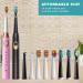 Dnsly Electric Toothbrush 2 Pack with 10 Brush Heads - Travel Rechargeable Sonic Toothbrush for Adults and Kids - 30 Day Battery Life - 2 Minute Timer - Black and Pink - Buy Online on GoSupps.com
