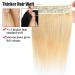 Elailite Real Hair Extensions with Wire | 22/55cm Thick Remy Human Hair | Double Invisible Thread #24 Natural Blonde - 120g - Buy Online on GoSupps.com
