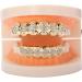 18K Gold-Plated Diamond-Shaped six-Tooth Braces with Silver Upper Teeth - Buy Online on GoSupps.com