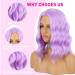 eNilecor 14 Inch Lavender Purple Short Bob Wig for Women - Natural Wavy Synthetic Wig for Cosplay and Party Costume - Buy Online on GoSupps.com