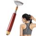 Azymi back scratch telescopic back scratch for women men with long wooden handle massage roller steel claw portable back massage device for scalp-face-foot scratches 1 piece