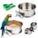 5pack Bird Bowls for Cage,Stainless Steel Bird Bowls Include Bird Food Bowl, Bird Water Bowl,Bird Cup with Clamp, Dispenser Spoon, Bird Dishes for Parakeet Cockatiels Budgie Conures Lovebird Macaw