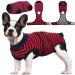 Kuoser Dogebody after op dog body after castration male bitch dogbody after op bitch breathable body for dogs after op leakage protection dog anti-wound licking op body dog red s (1 Pack) red striped