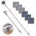 Baseboard Cleaner Tool with Long Handle - ROKOXIN Cleaning Tools Mop for Baseboard Molding Duster, Ceiling Wall Window Cleaner with 6 Reusable Microfiber Mop Pads