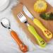 Lehoo Castle Children's Cutlery Set - 6-Piece Stainless Steel Forks Spoons & Knife for Toddlers - Orange Baby Cutlery Ideal for Kids - Buy Online on GoSupps.com