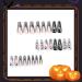 24PCS Halloween White Skull French False Nails - Long Square Fake Nails for Women Girls with Glue - Perfect for Halloween Party - Buy Online on GoSupps.com