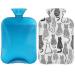 Hot Water Bottle with Cover Cute Cat Animal Motif 2L Capacity Hot Water Bottle for Pain Relief Feet Menstrual Cramps