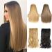 Hair Extensions Straight Hair Extensions 24" Long Straight One Piece 5Clips Clip in Hair Extensions Synthetic Hairpieces for Woman Hair Pieces(SG66 H12-24) 24inches SG66 H12-24 - Buy Online on GoSupps.com