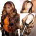 Bele Highlight Brazilian Body Wave Ombre Lace Front Wig 28 inch T-Part 4/27 Color 150% Density Virgin Human Hair - Buy Online on GoSupps.com