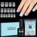 Tomicca artificial nail tips tips for gel nails gel nail coffin ultra short nail tips with glue set 150 pcs soft gel full cover nail tips professional salon quality - 15 sizes 150stk coffin