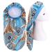 2PCS Extra Long Satin Bonnet Set for Braids Hair - Blue Flowers & Colorful Clouds - Buy Online on GoSupps.com