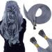 Runature bonding extensions real hair i tip gray blue 35cm remy keratin extensions real hair 20g bonding hair recovery 25 strand #graublau 35cm itip #light blue