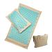 Dunlap massage cushion coconut fiber acupressure matt back foot massage matte with pillow set relaxation stress relief spike acupuncture matte pillow massage pillows (size: blue 3 sets))