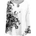 Girls Cut Out Cold Shoulder Sweatshirt Tee - Floral Printed White Blouse (XX-Large) - Buy Online on GoSupps.com