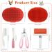 Crafterlife Rabbit Fur Care Set - Pet Grooming Brush Nail-Knobs Massage Glove & Flea Comb for Rabbits Puppies Kittens & Small Animals (Red & Pink) - Buy Online on GoSupps.com