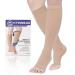 Ktinnead Compression Socks for Women and men 20-30 mmhg Knee High Graduated Compression Stockings Opaque Open Toe Unisex Beige Medium Beige Medium