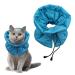 Cat Recovery Collar Soft Adjustable Cat Cone Collar Breathable Cat Neck Protector Elizabethan Collar Lightweight Waterproof Kitten Cone Alternative for Puppies Pets Stop Licking (S Blue)