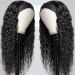 Lovigs Water Wave Headband Wig 24 Inch - Brazilian Virgin Hair Machine Made Natural Color 1B - Curly None Lace Front Wigs for Black Women - Buy Online on GoSupps.com