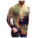 BEUU Soldier Long Sleeve T-shirts for Mens, Fall 3D Print Oil Painting Gym Workout Athletics Tee Tops Vintage Fashion 1123-350-green Large