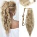 Sego 50cm ponytail extension hair part braid corn wavy clip in ponytail hair extension curly synthetic hair 20 "-90g 16p613 sandy blonde & blonde bleach