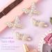 OIIKI 4PCS Butterfly Hair Clips | Pearl Rhinestones Hair Pins | Gold Hair Barrettes for Women, Girls, Brides - Buy Online on GoSupps.com