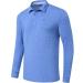 MoFiz Men's Golf Shirts Polo Shirts Athletic Casual T-Shirt Quick Dry Long Sleeve Blue Large