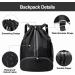 Hoedia Unisex Sports Backpack with Drawstring L - Durable & Stylish Black Gym Bag for Travel & Fitness - Buy Online on GoSupps.com