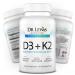 Liposomal Vitamins D3 + K2 Supplement Doctor Formulated Support for Heart Brain Bones and Immune System Sourced from Plant Based Lichen and Natto - Gluten-Free Non-GMO - 30 Chewable Vegan Tablets